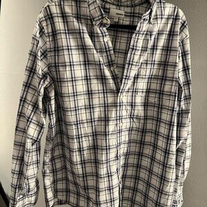 Sonoma White and Blue Checkered Men's Shirt